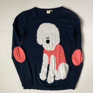 Anthropologie Yellow Bird White Bichon Sweater